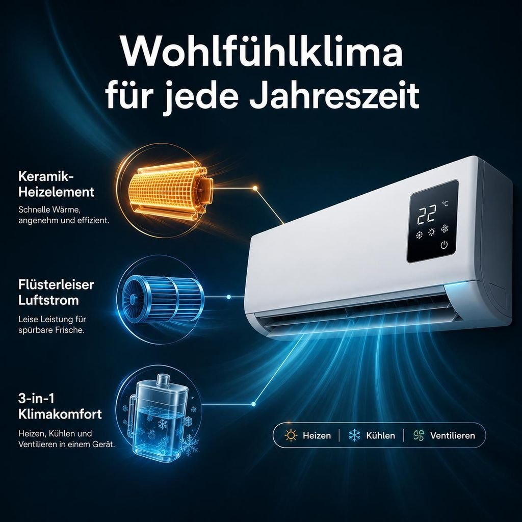 EpiCooler Funktionsübersicht mit Heizen, Kühlen und Ventilieren
